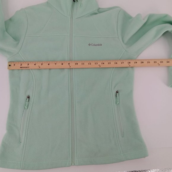 COLUMBIA JACKET WOMEN MEDIUM GREEN FLEECE FULL ZIP LONG SLEEVE SWEATSHIRT OUTDOO - Picture 8 of 15